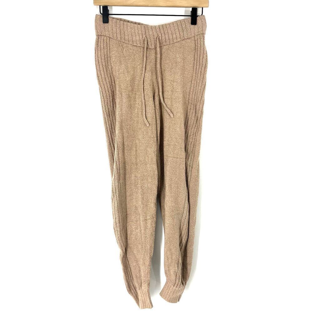 Spiritual Gangster Serenity Jogger Pants Size XS Women Brown Plush Teddy Pull On
